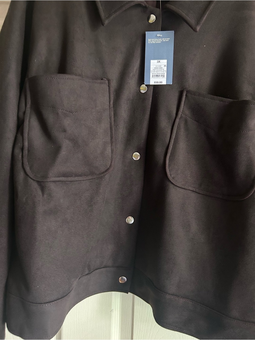 Universal Thread Size 3X Brown Button-Up Utility Jacket - Picture 6 of 11